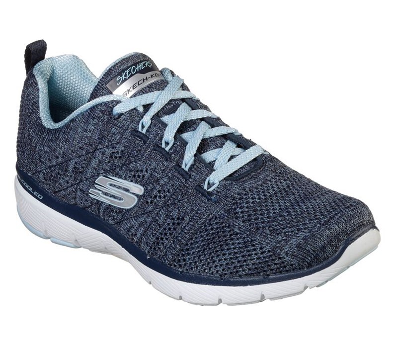 Skechers Dam Marinblå/Blå Sneakers - Flex Appeal 3.0 - Höga Tides - Sverige (GSRKP-7310)